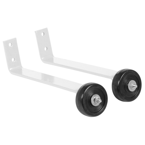 WHITE PIPE RAILING BARRICADE BASE W/WHEELS, PK2